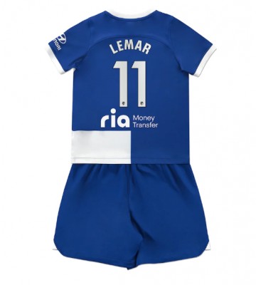 Lacne Dětský Futbalové dres Atletico Madrid Thomas Lemar #11 2023-24 Krátky Rukáv - Preč (+ trenírky)